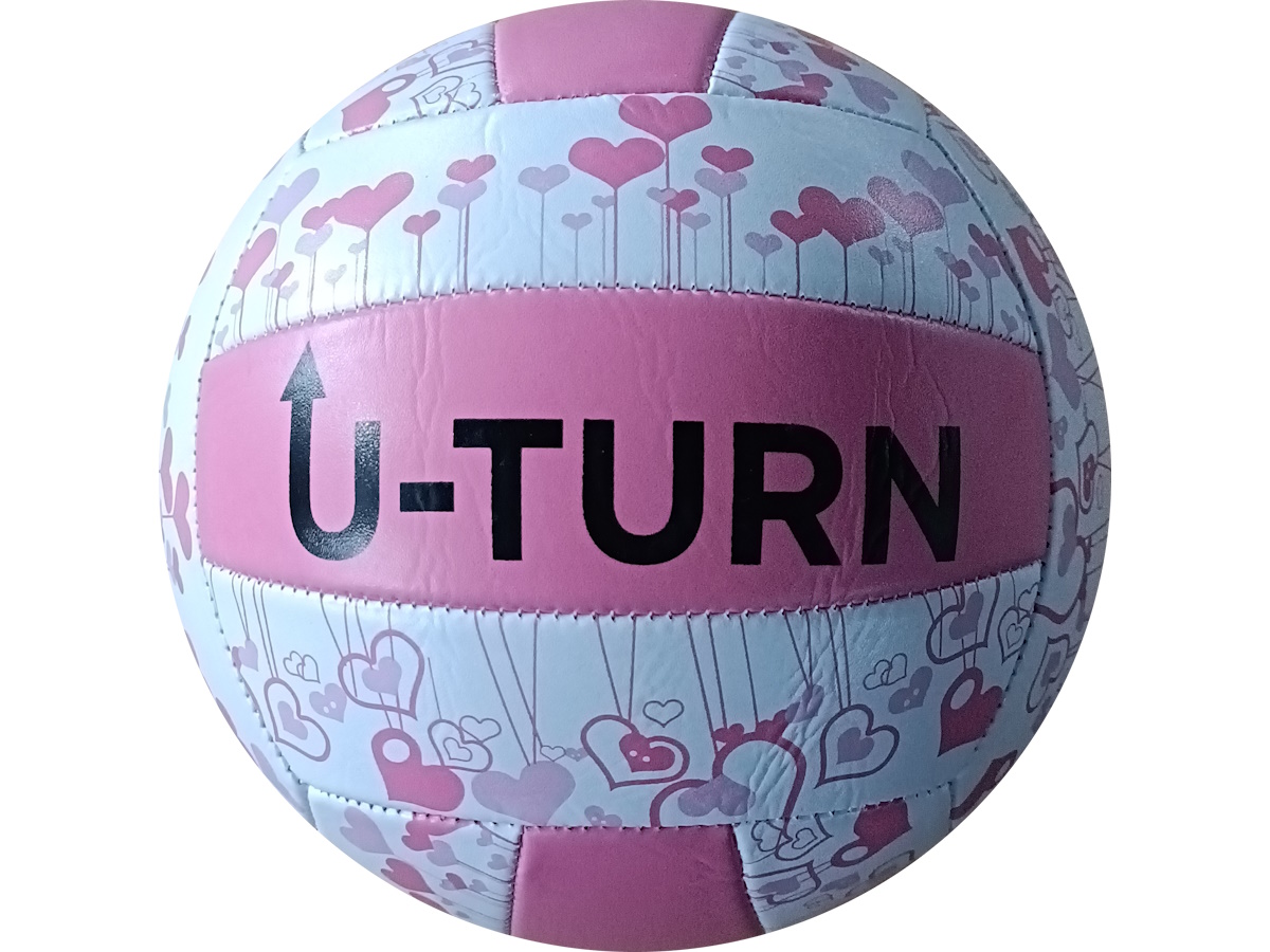 Мяч спортивный волейбольный 33см, размер 5,PVC, 260гр, розовый с белым НЕ НАДУТЫЙ