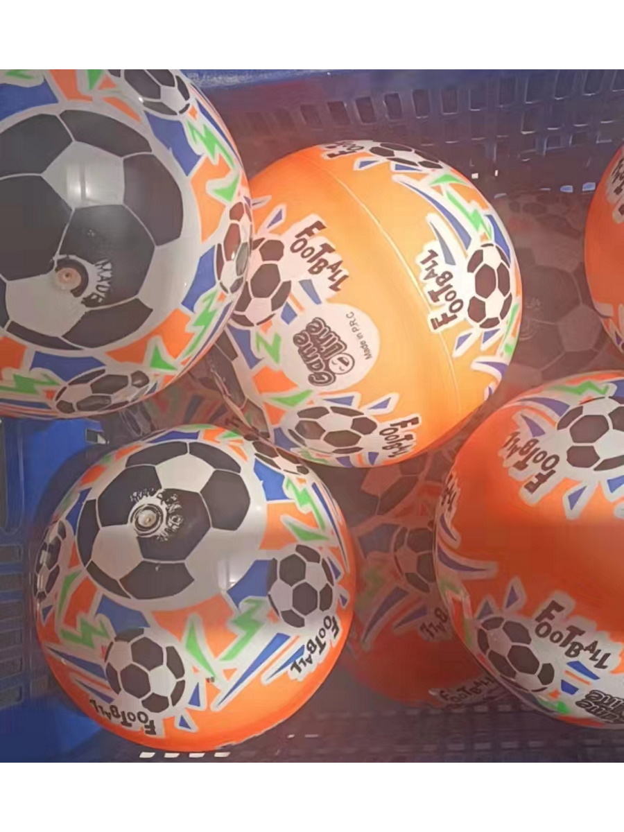 Мяч детский 21см "Весёлый футбол" оранжевый НЕ НАДУТЫЙ