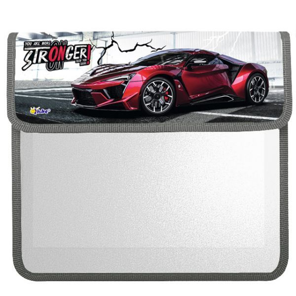 Папка д/тетрад. А5 (240*205*45) 1отд. на липучке, пластик "Красное авто"