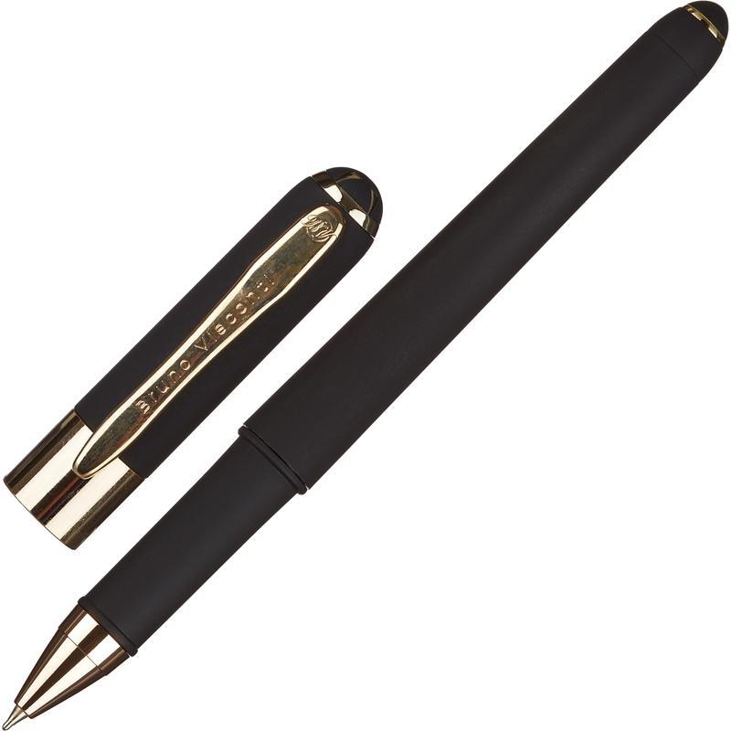 Ручка "Monaco. Черная" шарик., 0,5мм, пластик/металл., синие чернила + стержень