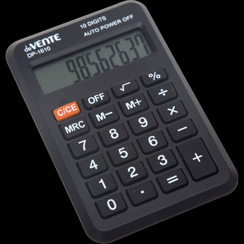 Калькулятор  10  разр. deVENTE" DP-1610  карманный, черный