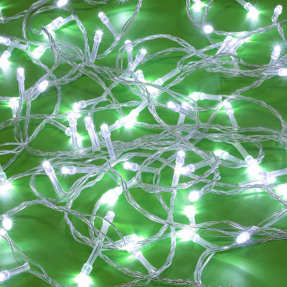 Гирлянда LED светодиодная 180 л. белый провод 14м, вьюн, 220В, мультицвет