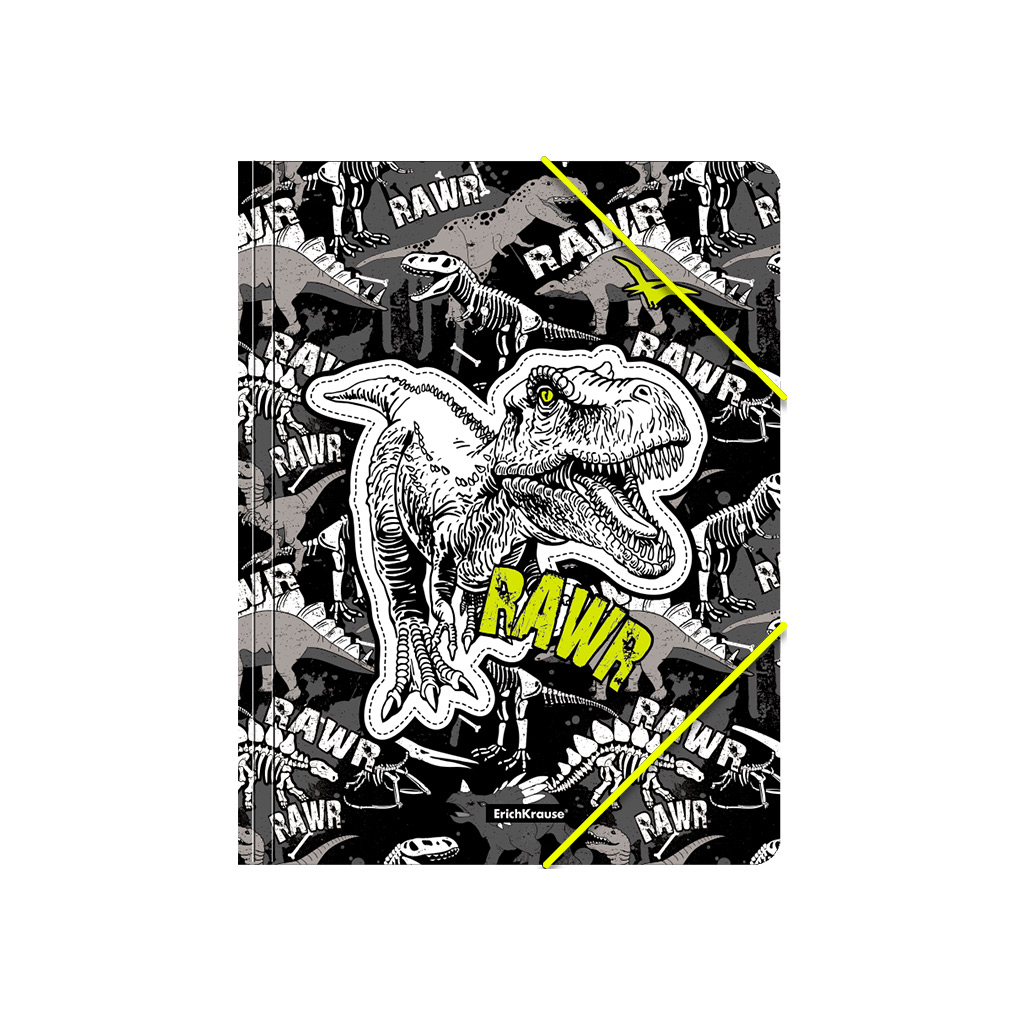 Папка на резинках пластиковая ErichKrause® Dinosaur Park, A4 (в пакете по 4 шт.)