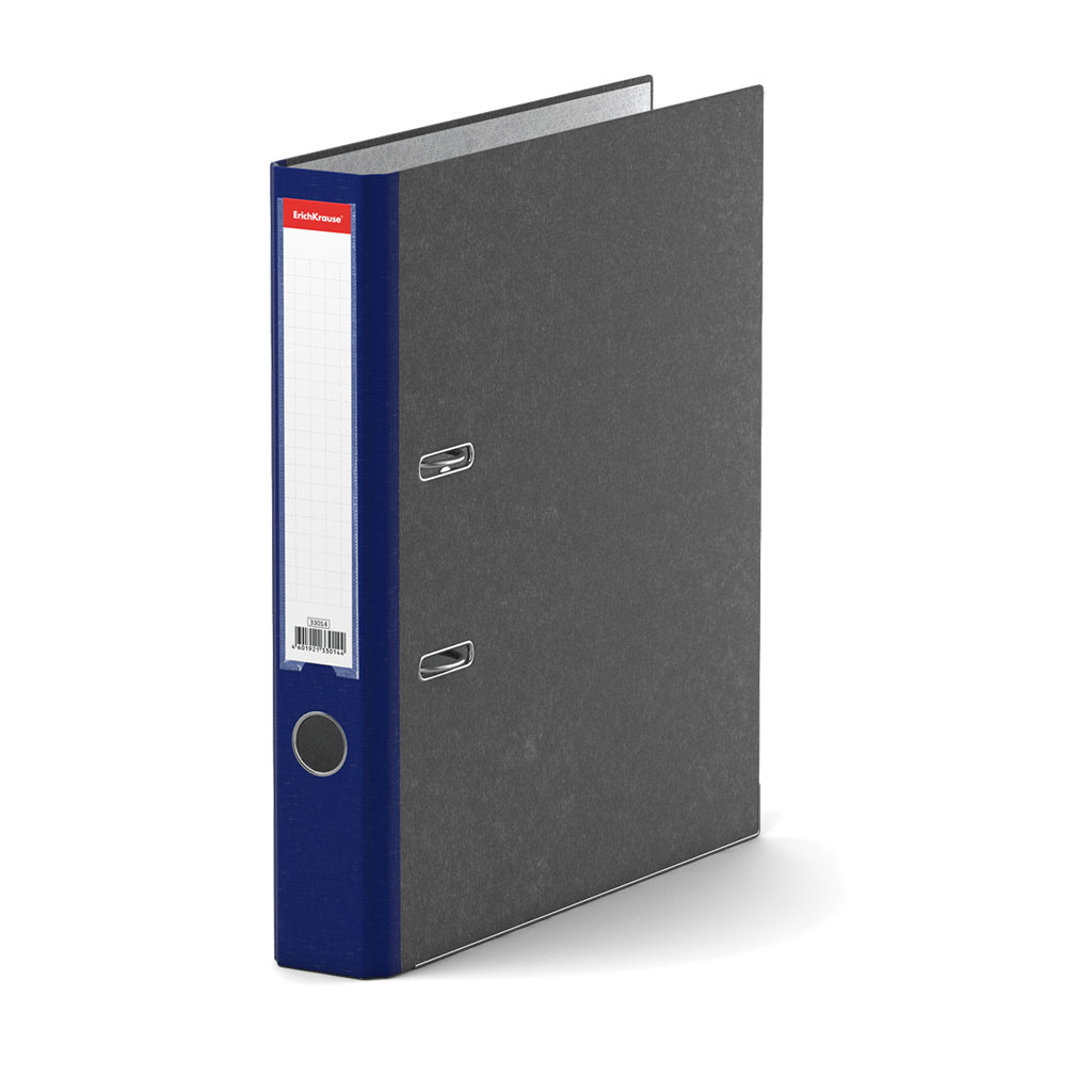 Папка-регистратор с арочным механизмом разборная ErichKrause Мрамор, цветной корешок, кармашек, А4, 50 мм, синий