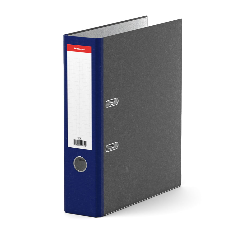 Папка-регистратор с арочным механизмом разборная ErichKrause Мрамор, цветной корешок, этикетка, А4, 70 мм, синий
