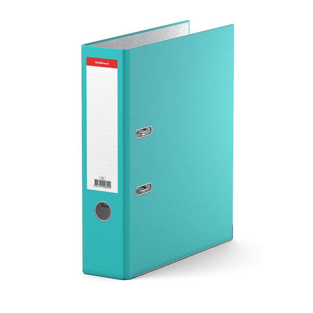Папка-регистратор с арочным механизмом разборная ErichKrause Стандарт, А4, 70 мм, бирюзовый