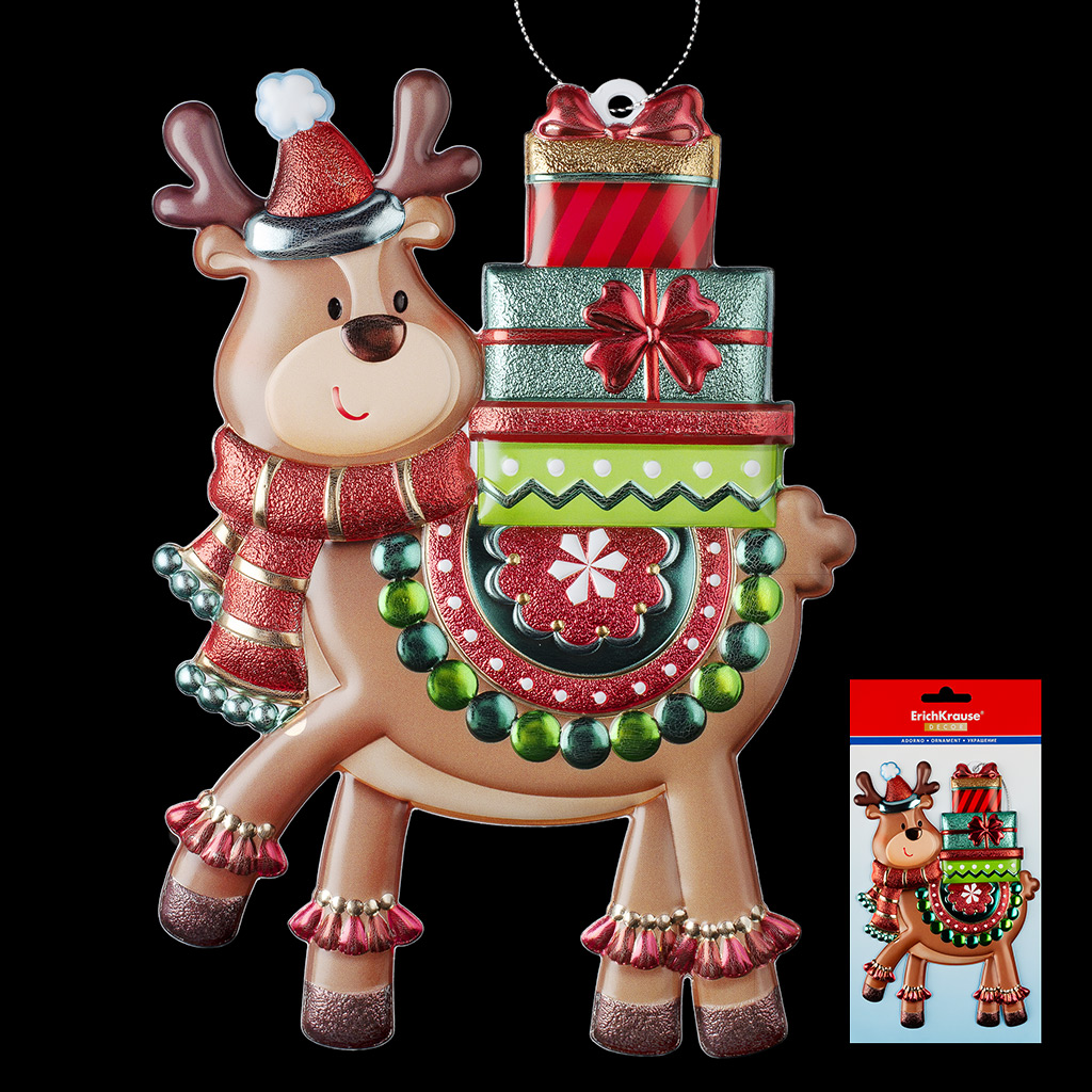 Украшение ErichKrause Decor® Олень с подарками 17см