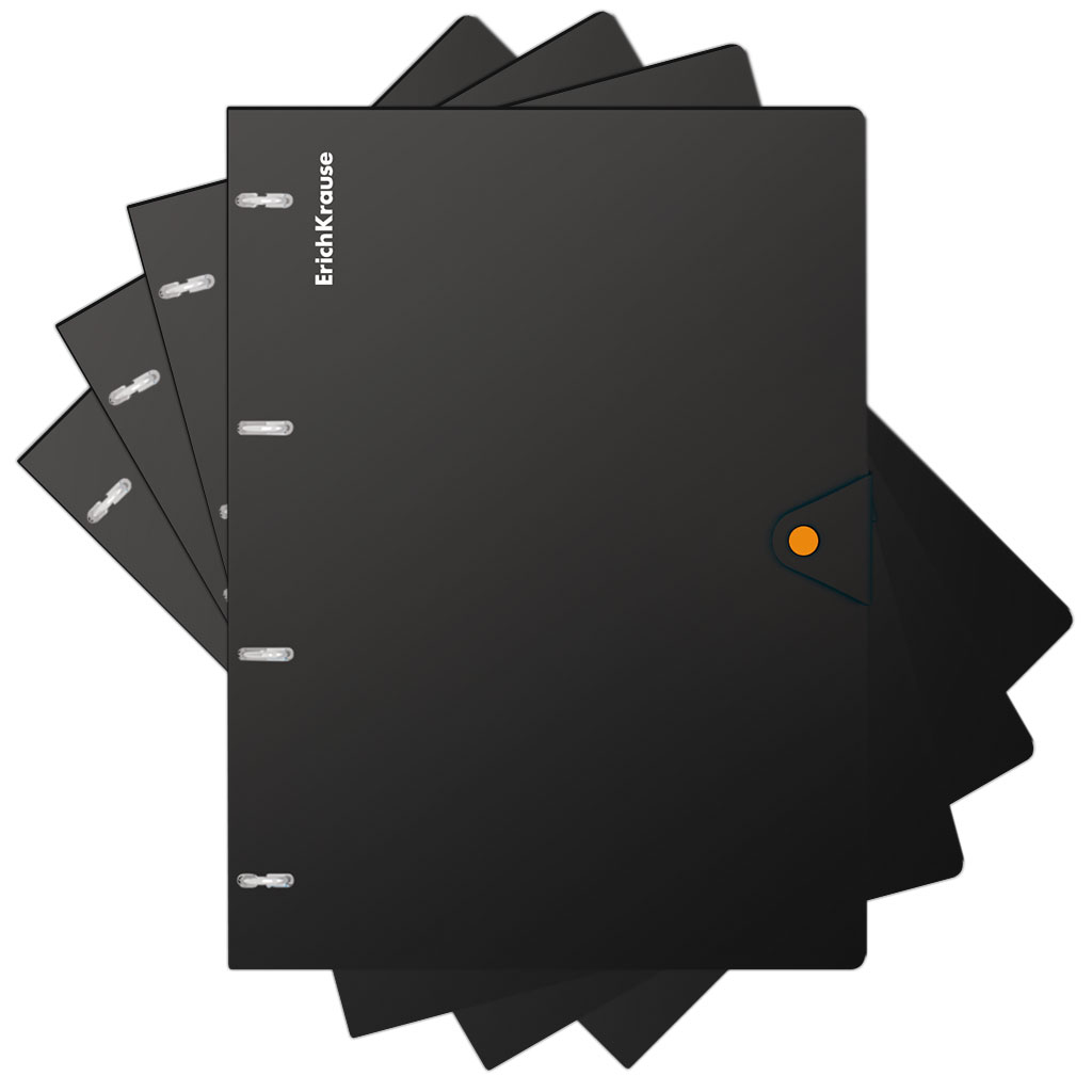 Тетрадь общая с пласт. обл. на кольцах ErichKrause Акцент, текстура песок,  ассорти, А4, 80 л., клетка, на кнопке