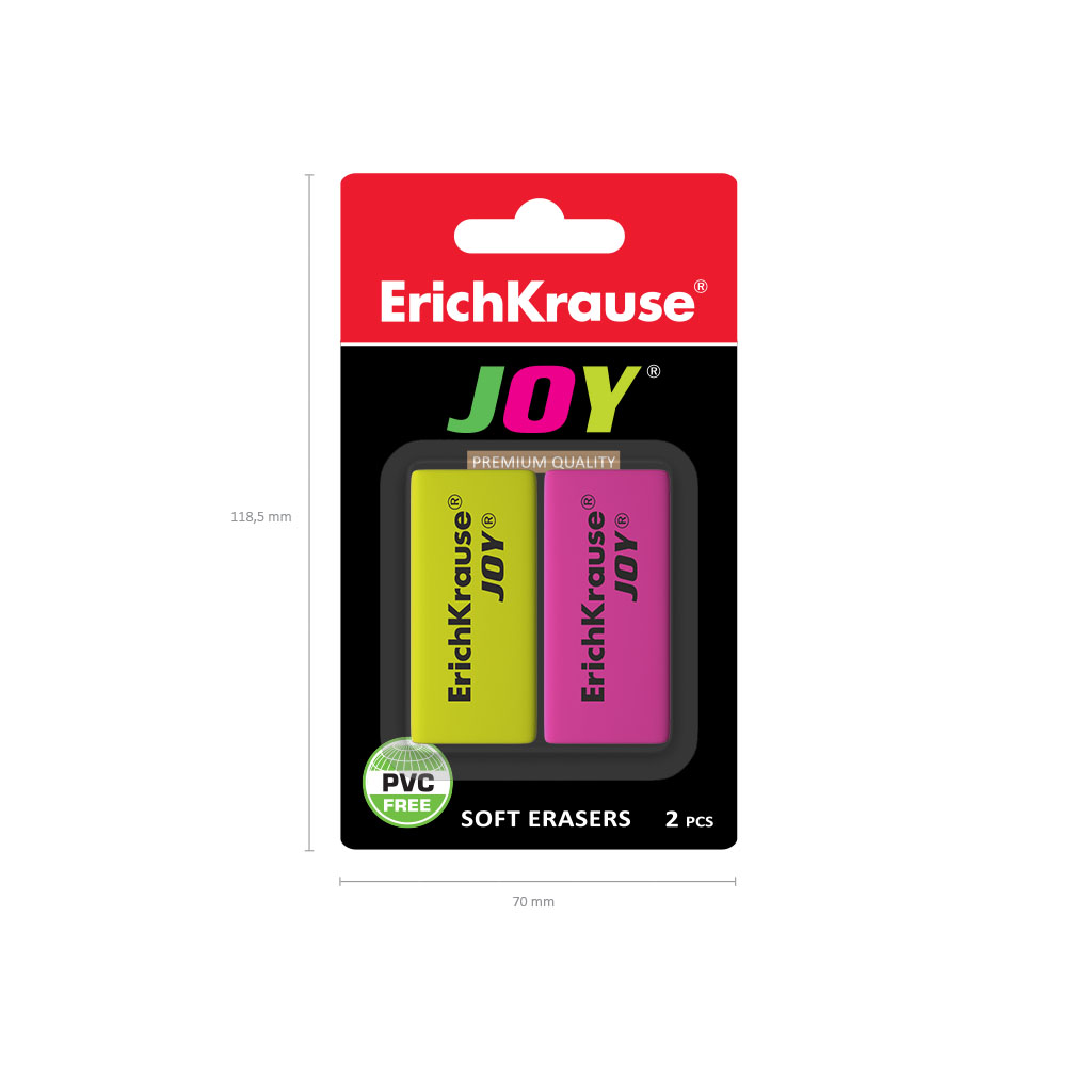 Набор из 2 ластиков ErichKrause JOY® (в блистере)