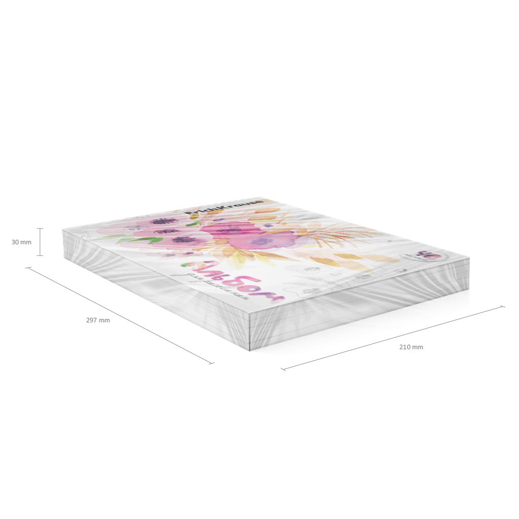 Альбом для рисования на клею ErichKrause Нежный букет, А4, 40 листов, 120 г/м2