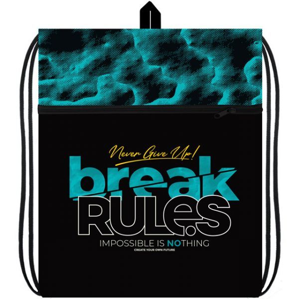 Мешок для обуви 1 отд, 410*490, карман "Break rules"