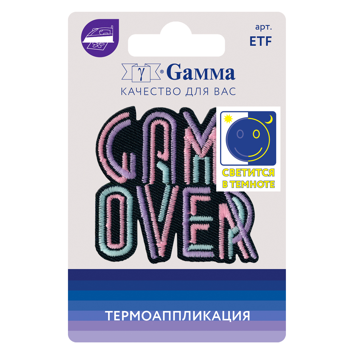 Термоаппликация 5,3*5,см "Game over"