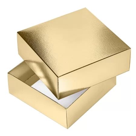 Коробка подарочная самосборная "METALLIC Золото" 25*18*6,5см, европодвес