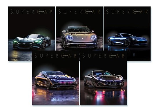 Тетрадь А5 48л кл. Апплика "Элит-авто" выб.УФ-лак, бел.100%