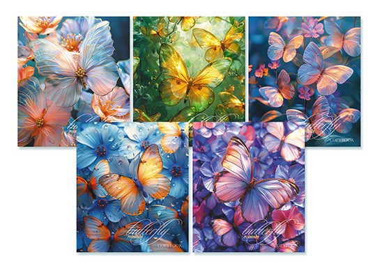 Тетрадь А5 48л кл. Апплика "Эффект бабочки" выб.УФ-лак, бел.100%