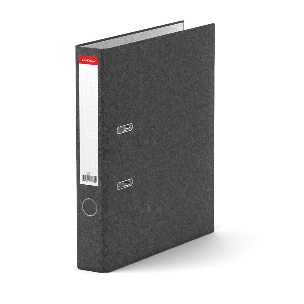Папка-регистратор с арочным механизмом ErichKrause Мрамор, А4, 50 мм, серый
