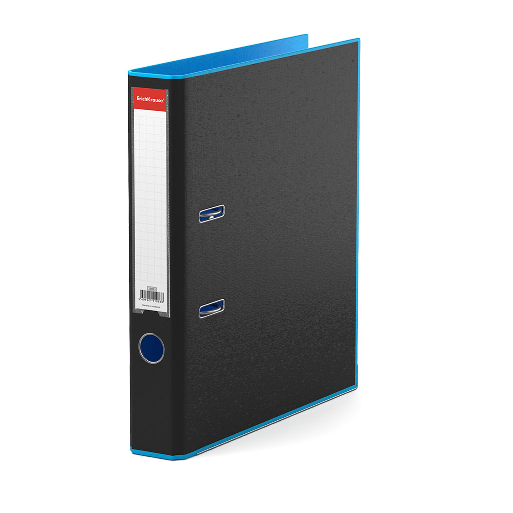 Папка-регистратор с арочным механизмом ErichKrause Акцент, А4, 50 мм, голубой