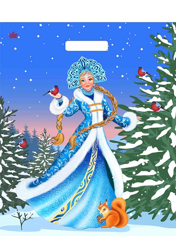 Пакет 40*31см (60мк) с вырубной укрепл. ручкой "Сказочная гостья" Ламинат