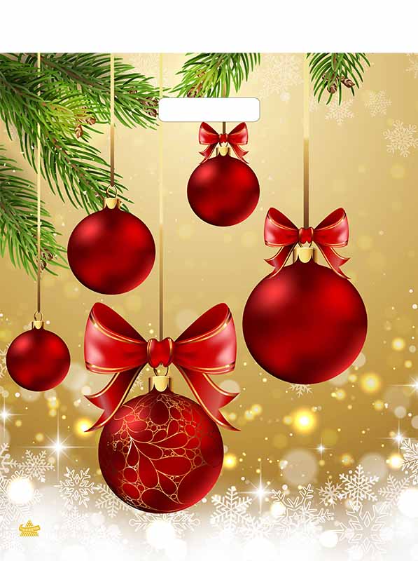 Пакет 45*38см (60мк) с вырубной укрепл. ручкой "Украшение праздника" Ламинат