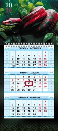Календарь Трио МИНИ  195*440мм на 2025г.  Год Змеи