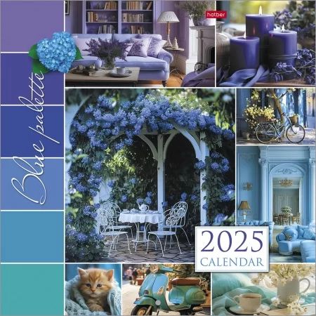 Календарь настенный перекидной  300*300мм на 2025г.  Blue palette, б/уп-ки