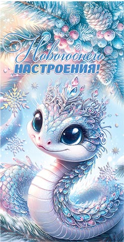 Конверт для денег "Год Змеи. Новогоднего настроения!" фольг.