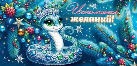 Конверт для денег "Год Змеи. Исполнения желаний!"