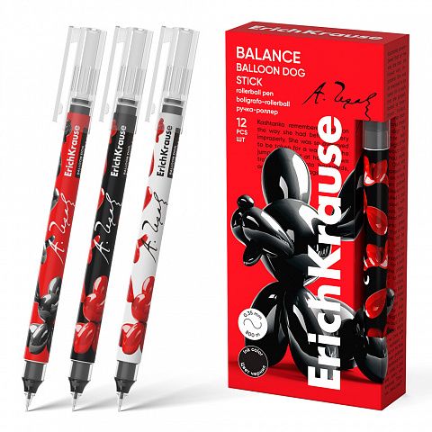 Ручка роллер ErichKrause Balance Stick Balloon Dog черная, 0,5мм