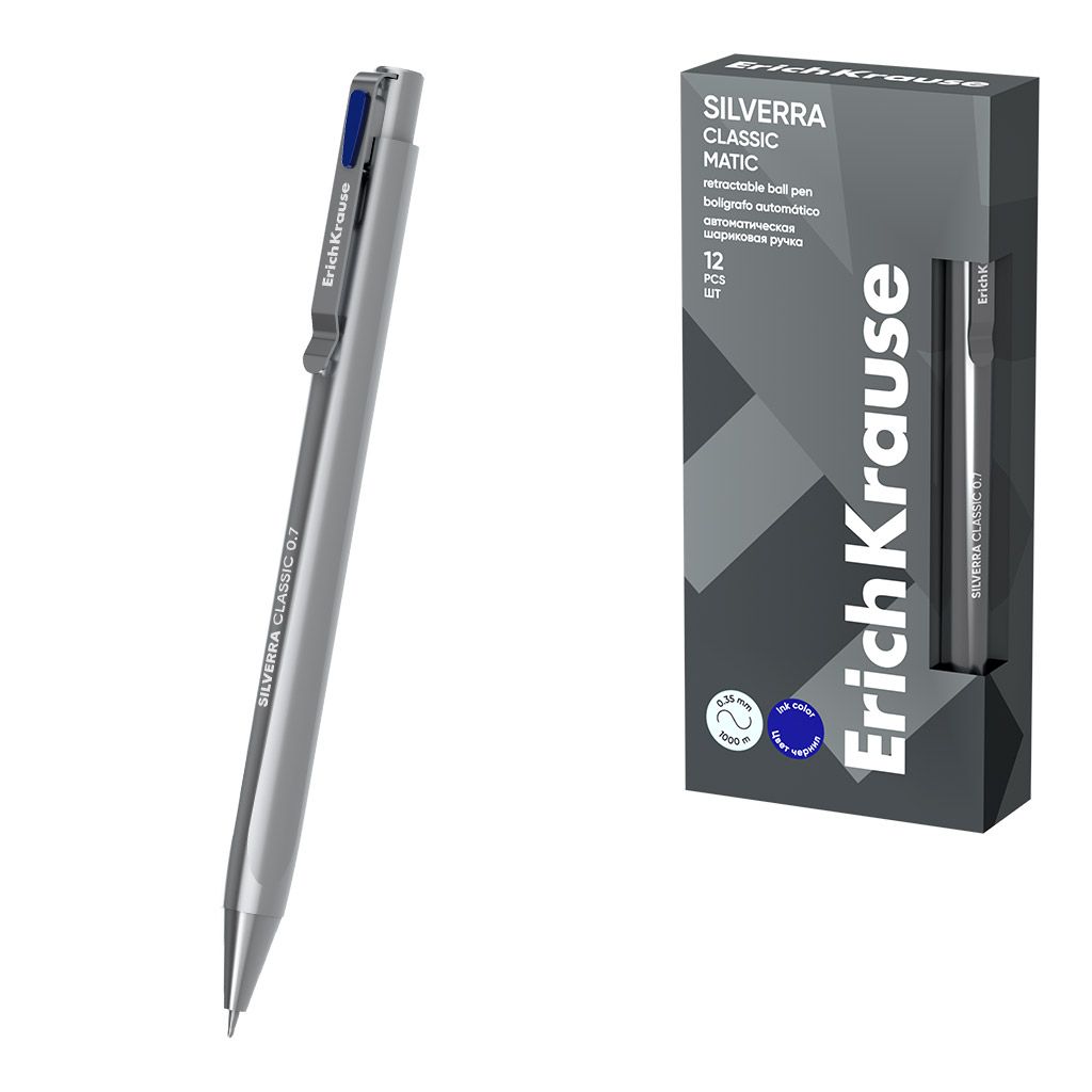 Ручка шар. ЕК Silverra Matic Classic  автомат 0,7мм, синяя