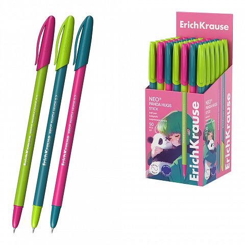 Ручка шар. EK Neo® Stick Panda Hugs 0.7, Super Glide Technology, цвет чернил синий