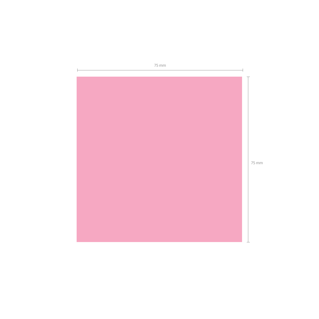 Блок самоклеящийся бумажный ErichKrause Yummy, 75х75 мм, 80 листов, розовый (в пластиковой коробке)