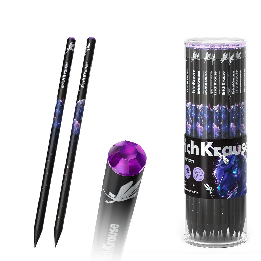 Карандаш Black Unicorn НВ круглый, тубус