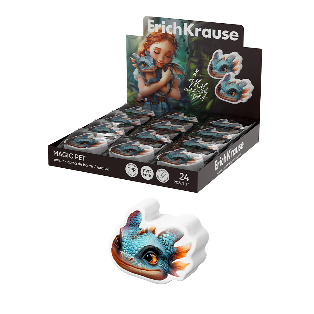 Ластик ErichKrause Magic Pet (в коробке по 24 шт.)
