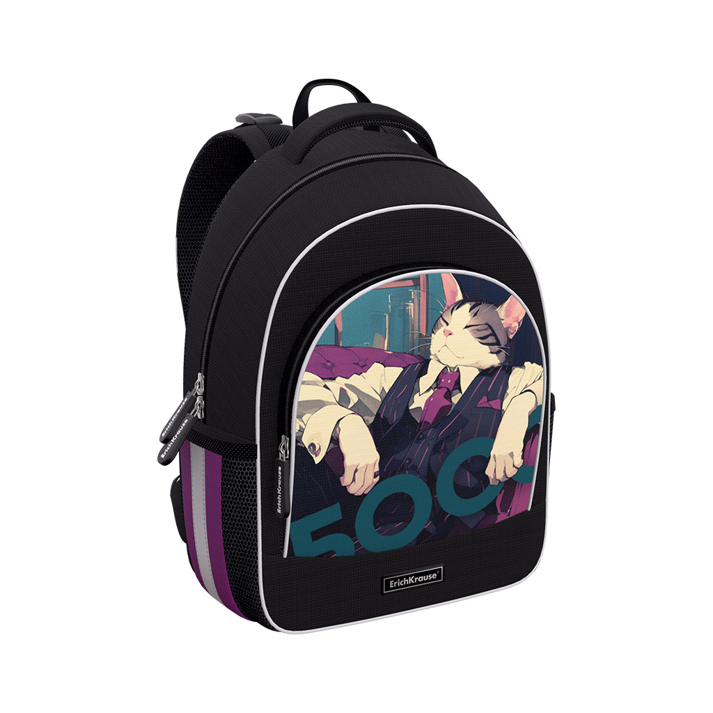 Ученический рюкзак с грудной перемычкой ErichKrause ErgoLine® 15L Cat Boss