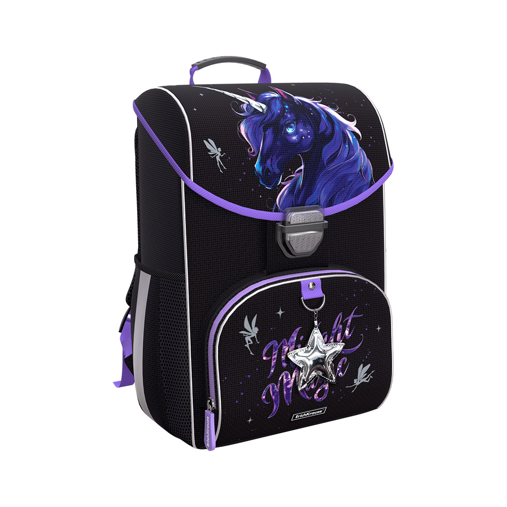 Ученический ранец с грудной перемычкой ErichKrause ErgoLine® 15L Black Unicorn