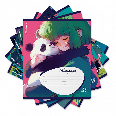 Тетрадь А5 18л кл. Erich Krause "Panda Hugs" MIX-PACK