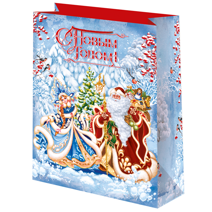 Пакет подар. бумажн. 41*56*24 см, 157гр/м2  Новогодний