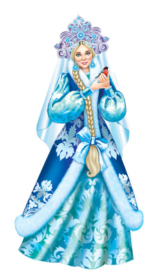 Плакат фигурный 50*35см "Снегурочка в кокошнике" двухсторонний