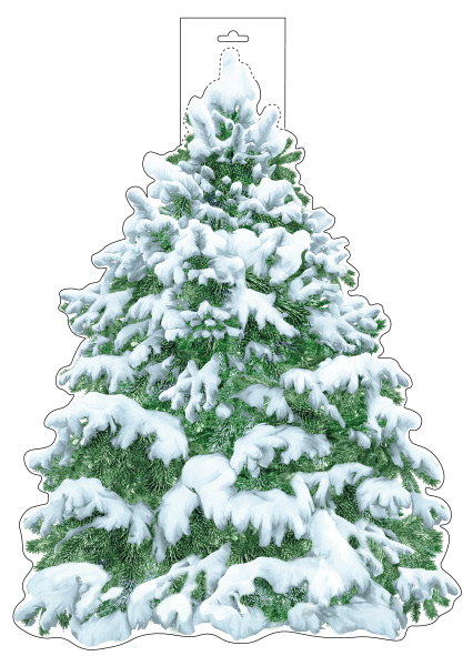 Плакат фигурный 50*35см "Ель зимняя" двухсторонний