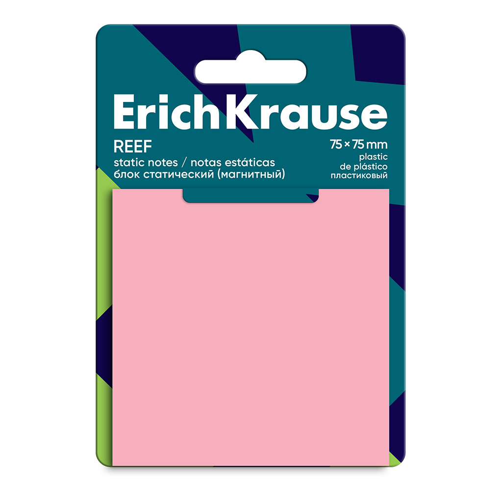 Блок д\записи на магните (75*75мм) REEF 50л, статический, розовый