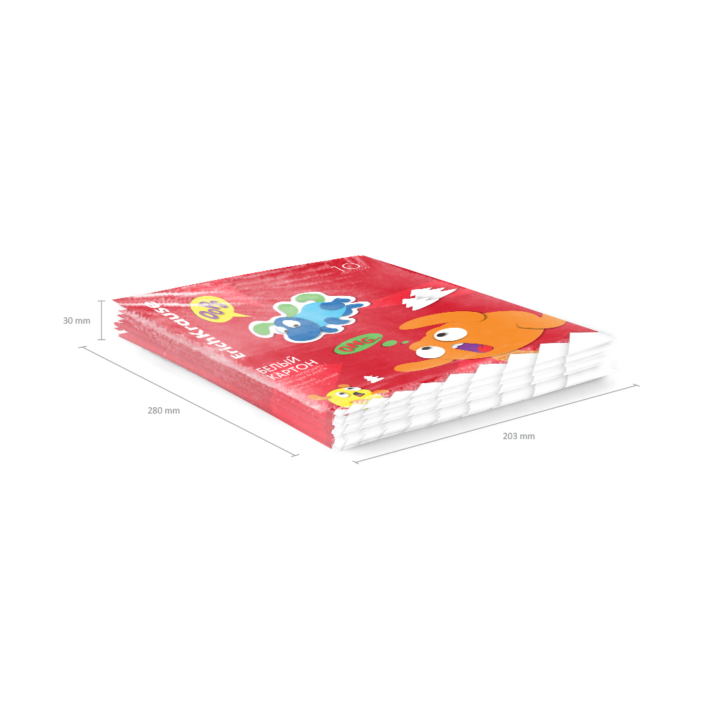 Белый картон глянцевый на клею ErichKrause, Jolly Friends, А4, 10 листов, игрушка-набор для детского творчества