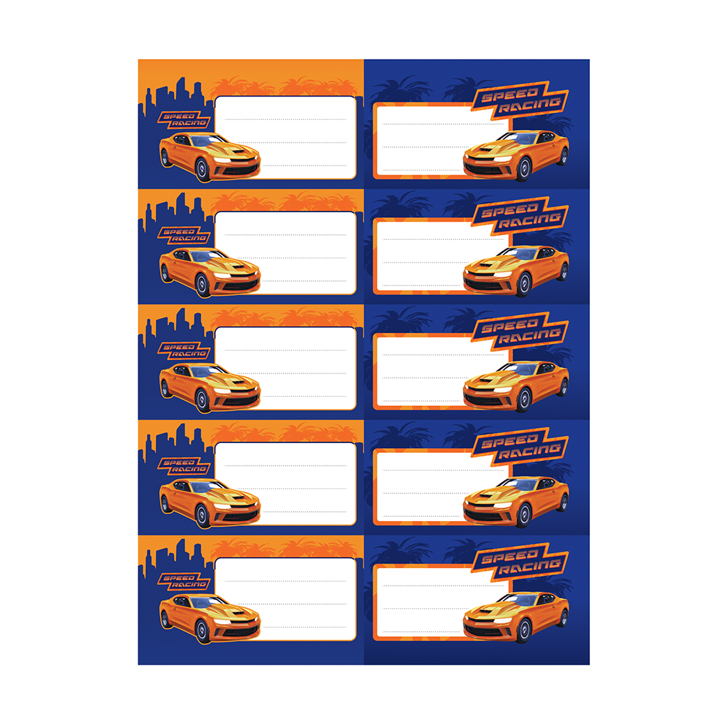 Наклейки на тетрадь ErichKrause Sport Car, 3 листа, в пакете с европодвесом