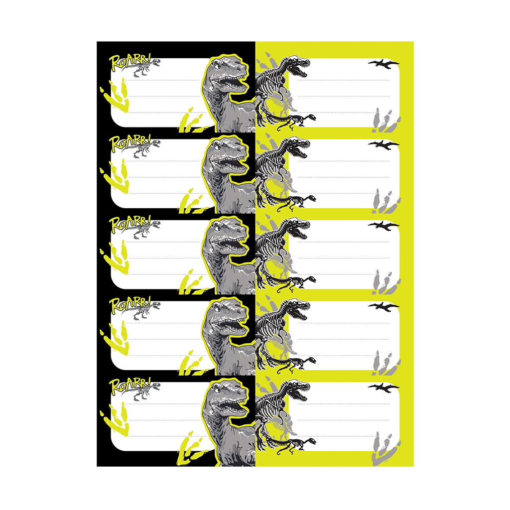 Наклейки на тетрадь ErichKrause Dinosaur Park, 3 листа, в пакете с европодвесом