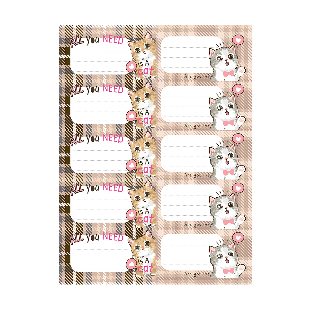 Наклейки на тетрадь ErichKrause Lovely Friends, 3 листа, в пакете с европодвесом