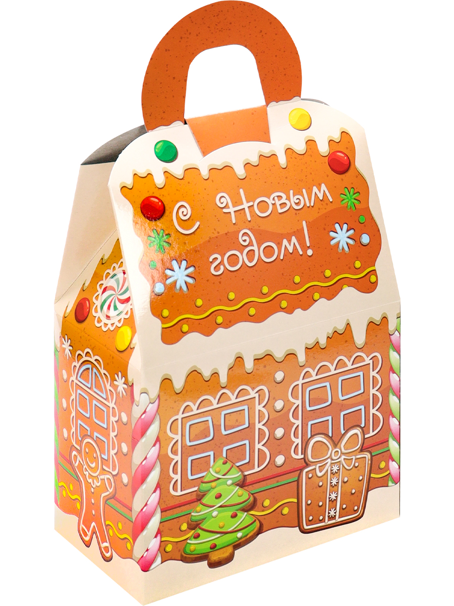 Коробка для конфет 1000гр Домик "Пряничный"