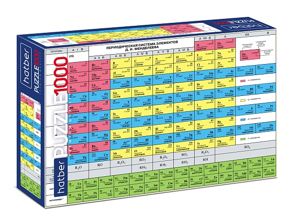 Пазлы 1000 элементов  680*480мм. "Ностальгия. Таблица Менделеева" Premium