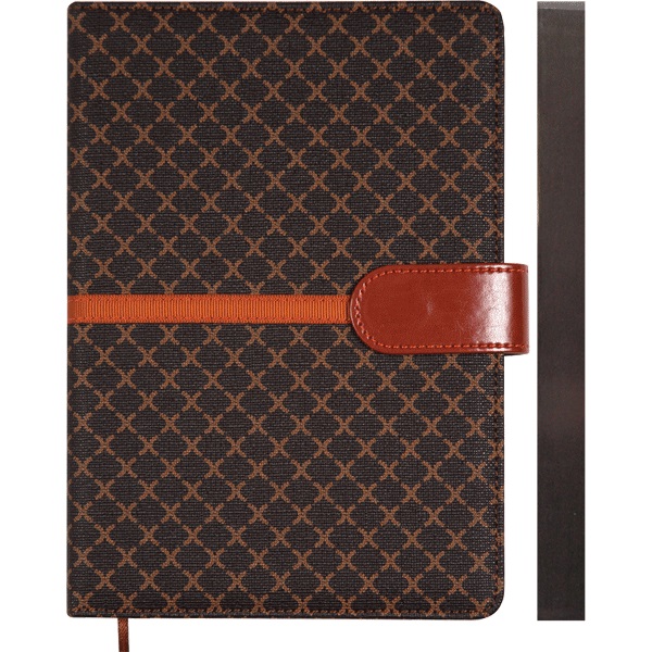 Записная книжка А5  80л. "Chelsea" коричневая, иск.кожа, тв. обложка, ляссе, клетка, магн. застежка