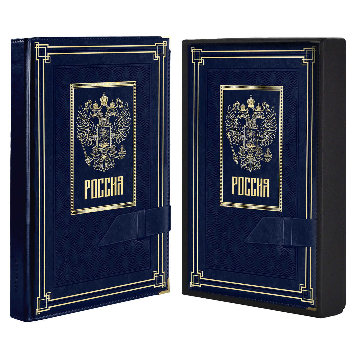 Ежедневник полудат. А5+ "Сариф синий" 192 л., тв.пер, зестежка-хлястик