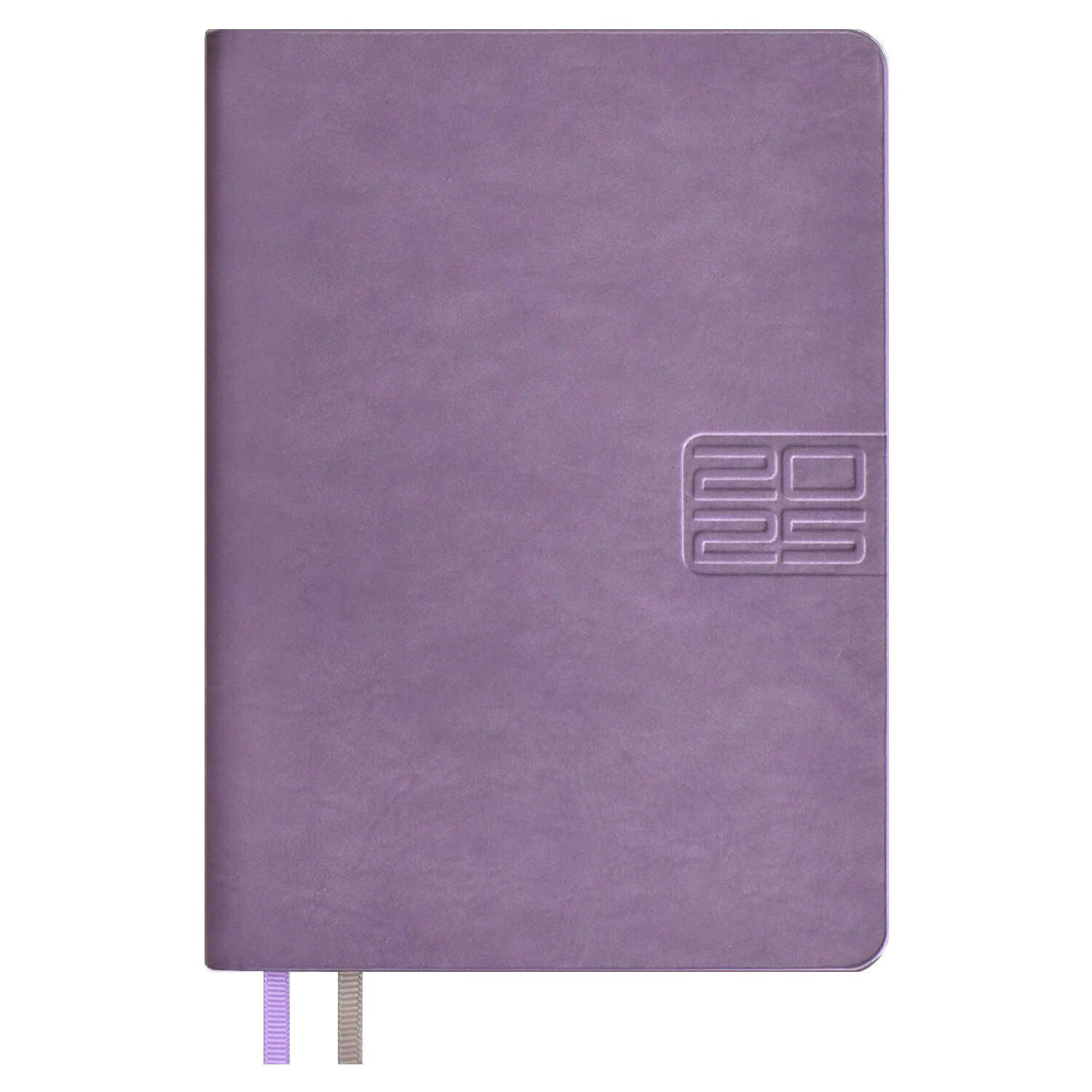 Ежедневник дат. 2025г, А6+ 176л., кож.зам., тв.пер. "Тиволи глосс сиреневый" блинт.тис, ляс