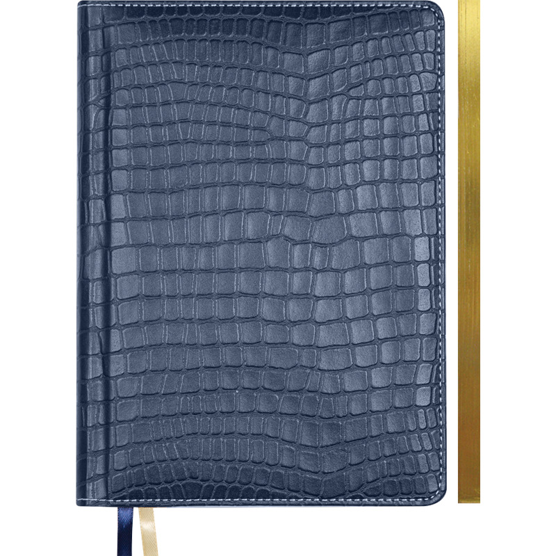 Записная книжка 145*205мм  80л. "Wild" темно-синяя, тв. обложка, иск. кожа, клетка